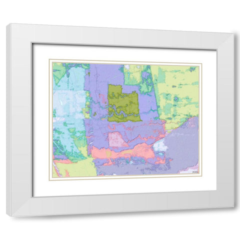 Sherbert I V 5 White Modern Wood Framed Art Print with Double Matting by Tienhaara, Michael