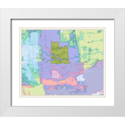 Sherbert I V 5 White Modern Wood Framed Art Print with Double Matting by Tienhaara, Michael