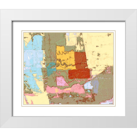 Sherbert I V 6 White Modern Wood Framed Art Print with Double Matting by Tienhaara, Michael