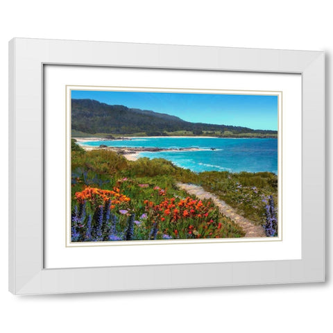 Coastal Inlet I White Modern Wood Framed Art Print with Double Matting by Tienhaara, Michael