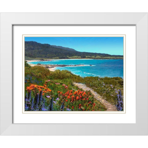 Coastal Inlet I White Modern Wood Framed Art Print with Double Matting by Tienhaara, Michael