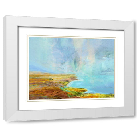 Ocean Cliffs I White Modern Wood Framed Art Print with Double Matting by Tienhaara, Michael
