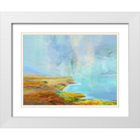 Ocean Cliffs I White Modern Wood Framed Art Print with Double Matting by Tienhaara, Michael