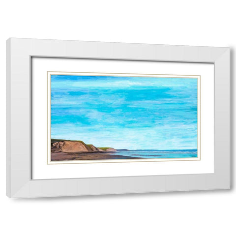 Ocean Cliffs II White Modern Wood Framed Art Print with Double Matting by Tienhaara, Michael