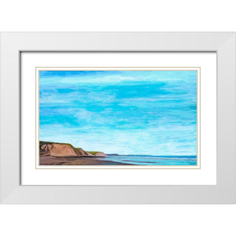 Ocean Cliffs II White Modern Wood Framed Art Print with Double Matting by Tienhaara, Michael