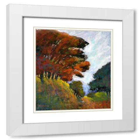 Falls Romance III White Modern Wood Framed Art Print with Double Matting by Tienhaara, Michael