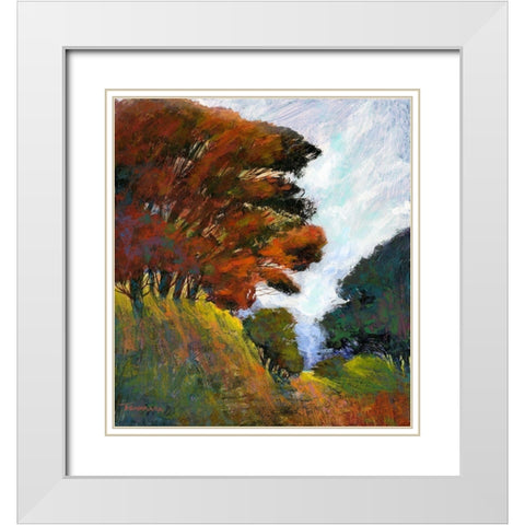 Falls Romance III White Modern Wood Framed Art Print with Double Matting by Tienhaara, Michael