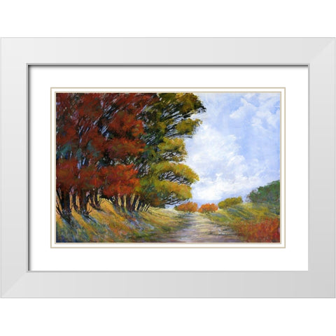 Golden Harmonies I White Modern Wood Framed Art Print with Double Matting by Tienhaara, Michael