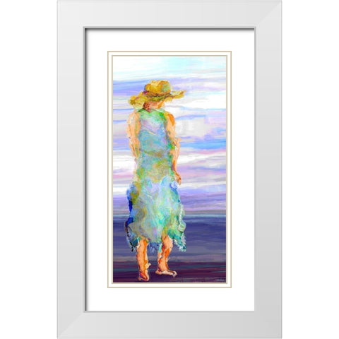 Female Standing II White Modern Wood Framed Art Print with Double Matting by Tienhaara, Michael