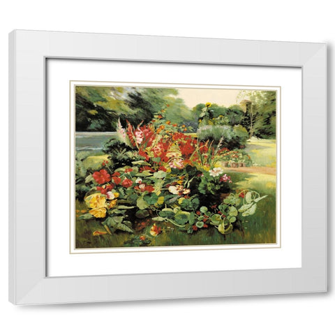 Vue du jardin White Modern Wood Framed Art Print with Double Matting by Anonymous