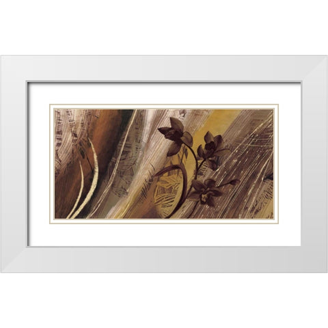 Bouquet dor I White Modern Wood Framed Art Print with Double Matting by Brochard, Anne