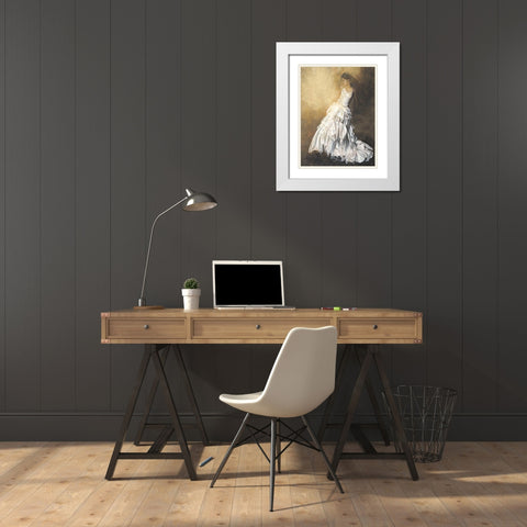 Donna in bianco White Modern Wood Framed Art Print with Double Matting by Bassetti, Andrea
