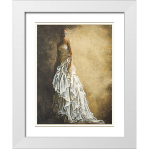 Il vestito bianco White Modern Wood Framed Art Print with Double Matting by Bassetti, Andrea