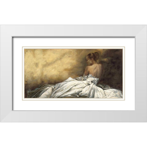 Eleganza in bianco White Modern Wood Framed Art Print with Double Matting by Bassetti, Andrea