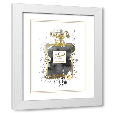 Perfume Bottle Grey White Modern Wood Framed Art Print with Double Matting by Greenwood, Amanda