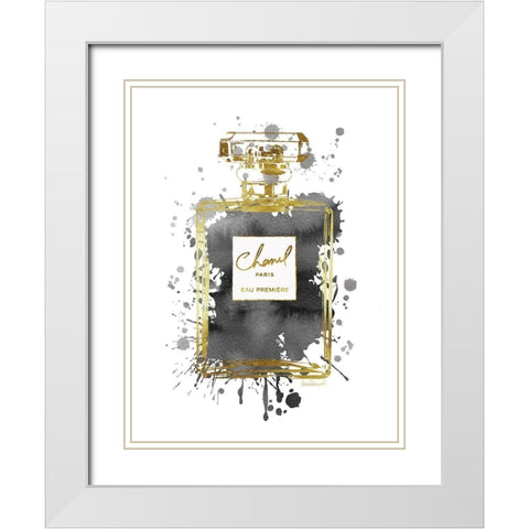 Perfume Bottle Grey White Modern Wood Framed Art Print with Double Matting by Greenwood, Amanda