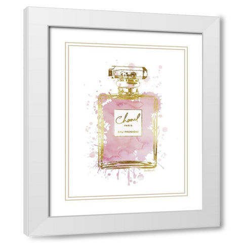 Perfume Bottle Dusty Rose White Modern Wood Framed Art Print with Double Matting by Greenwood, Amanda