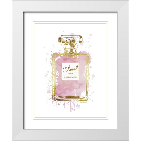 Perfume Bottle Dusty Rose White Modern Wood Framed Art Print with Double Matting by Greenwood, Amanda