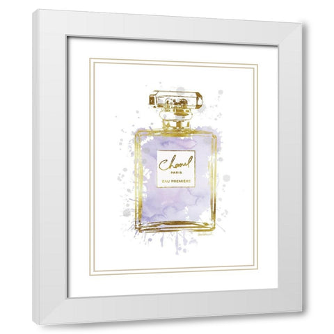 Perfume Bottle Dusty Purple White Modern Wood Framed Art Print with Double Matting by Greenwood, Amanda