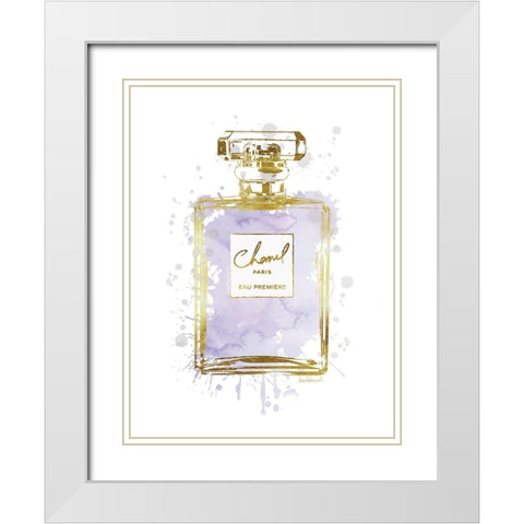 Perfume Bottle Dusty Purple White Modern Wood Framed Art Print with Double Matting by Greenwood, Amanda