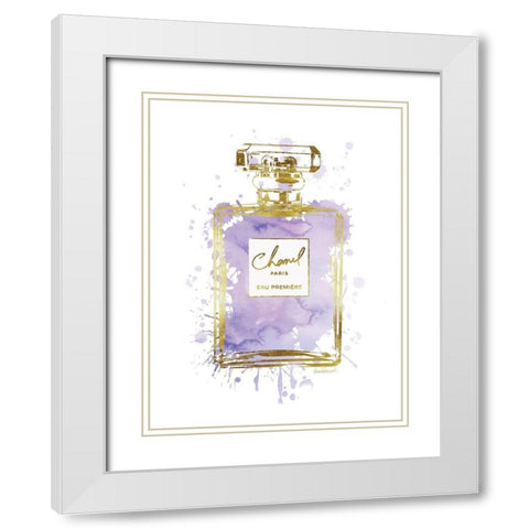 Perfume Bottle Purple White Modern Wood Framed Art Print with Double Matting by Greenwood, Amanda