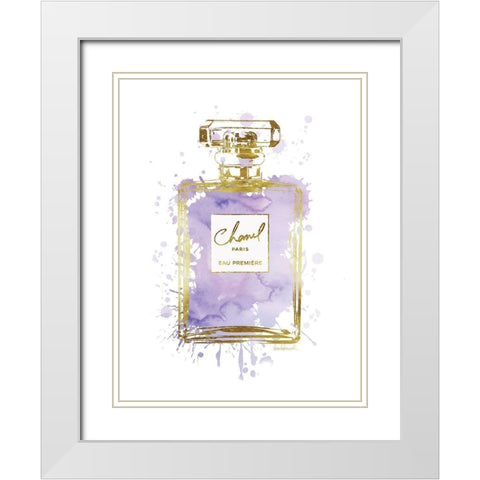 Perfume Bottle Purple White Modern Wood Framed Art Print with Double Matting by Greenwood, Amanda