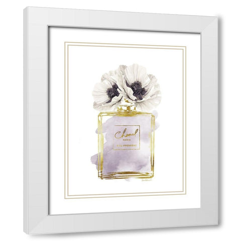 Perfume Bottle Bouquet II White Modern Wood Framed Art Print with Double Matting by Greenwood, Amanda
