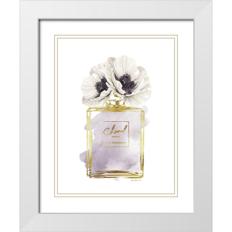 Perfume Bottle Bouquet II White Modern Wood Framed Art Print with Double Matting by Greenwood, Amanda