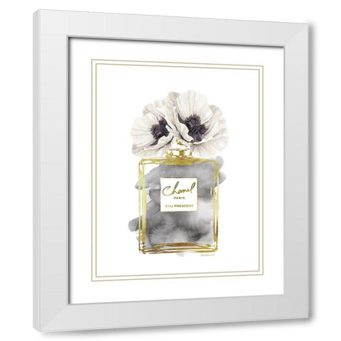 Perfume Bottle Bouquet III White Modern Wood Framed Art Print with Double Matting by Greenwood, Amanda