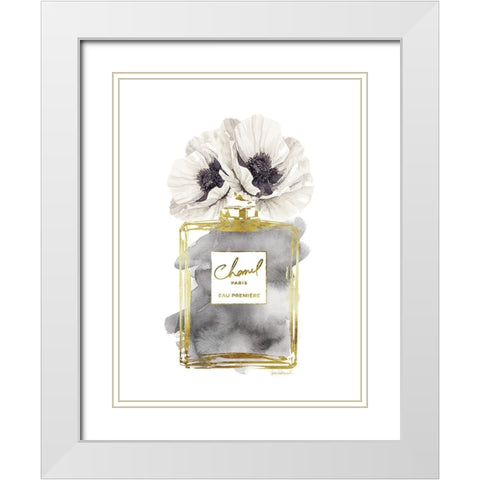 Perfume Bottle Bouquet III White Modern Wood Framed Art Print with Double Matting by Greenwood, Amanda
