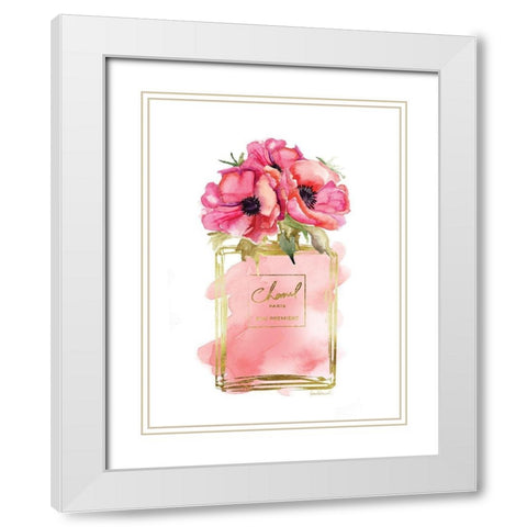Perfume Bottle Bouquet IV White Modern Wood Framed Art Print with Double Matting by Greenwood, Amanda
