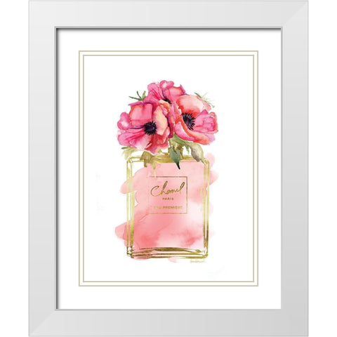 Perfume Bottle Bouquet IV White Modern Wood Framed Art Print with Double Matting by Greenwood, Amanda