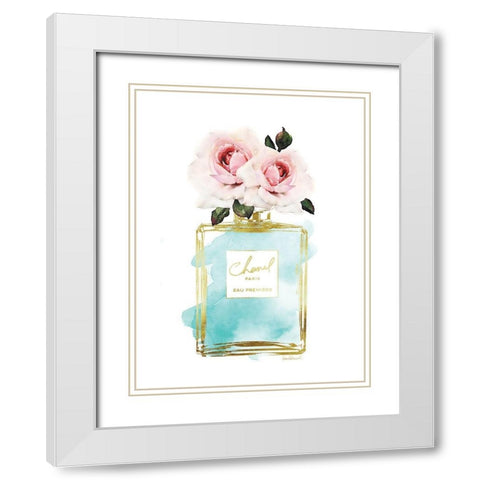 Perfume Bottle Bouquet VI White Modern Wood Framed Art Print with Double Matting by Greenwood, Amanda