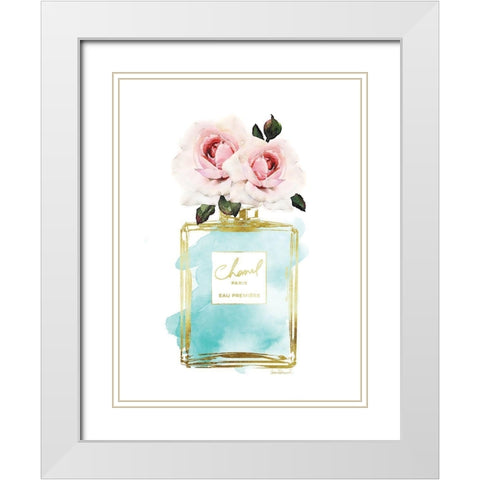 Perfume Bottle Bouquet VI White Modern Wood Framed Art Print with Double Matting by Greenwood, Amanda