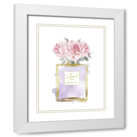 Perfume Bottle Bouquet X White Modern Wood Framed Art Print with Double Matting by Greenwood, Amanda