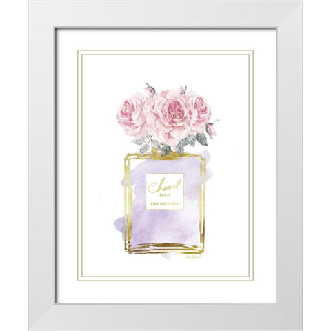 Perfume Bottle Bouquet X White Modern Wood Framed Art Print with Double Matting by Greenwood, Amanda