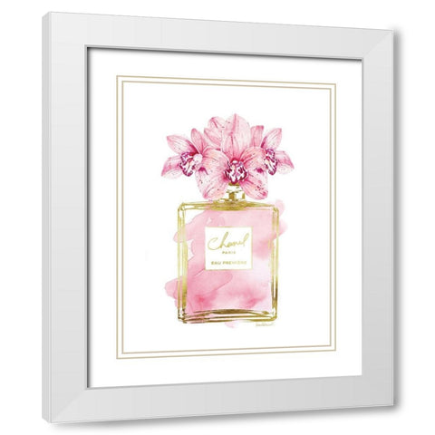 Perfume Bottle Bouquet XII White Modern Wood Framed Art Print with Double Matting by Greenwood, Amanda