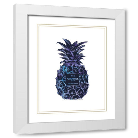 Black Purple Pineapple White Modern Wood Framed Art Print with Double Matting by Greenwood, Amanda