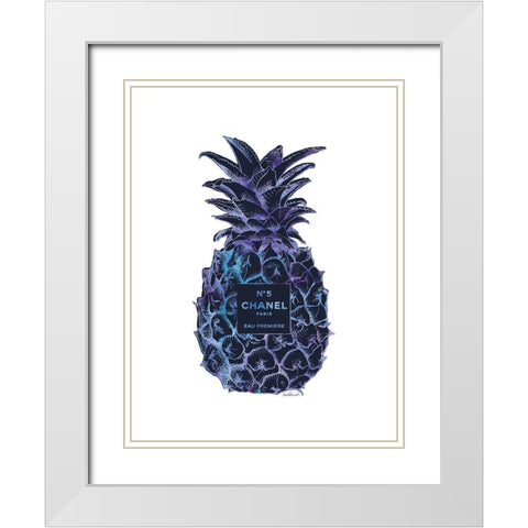 Black Purple Pineapple White Modern Wood Framed Art Print with Double Matting by Greenwood, Amanda