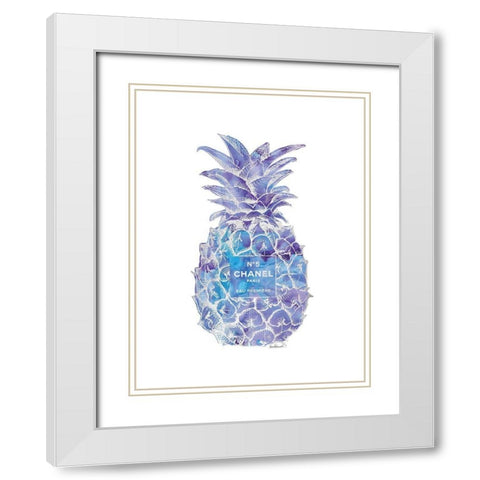 Purple Silver Pineapple White Modern Wood Framed Art Print with Double Matting by Greenwood, Amanda