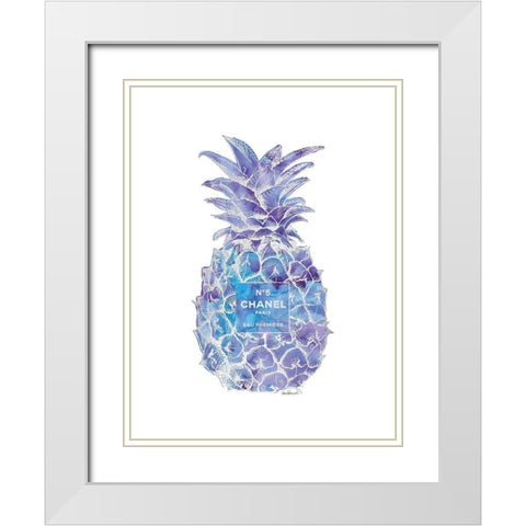 Purple Silver Pineapple White Modern Wood Framed Art Print with Double Matting by Greenwood, Amanda