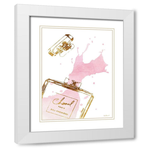 Pink Splash White Modern Wood Framed Art Print with Double Matting by Greenwood, Amanda