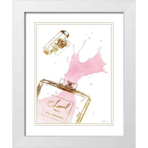 Pink Splash White Modern Wood Framed Art Print with Double Matting by Greenwood, Amanda
