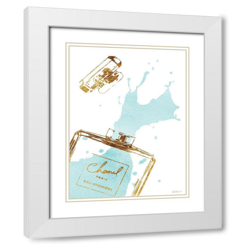 Teal Splash White Modern Wood Framed Art Print with Double Matting by Greenwood, Amanda