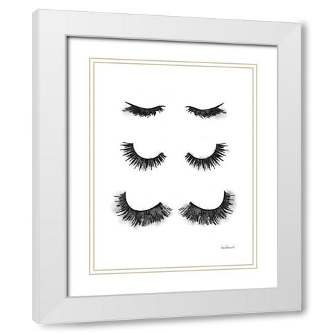 Makeup Lashes White Modern Wood Framed Art Print with Double Matting by Greenwood, Amanda