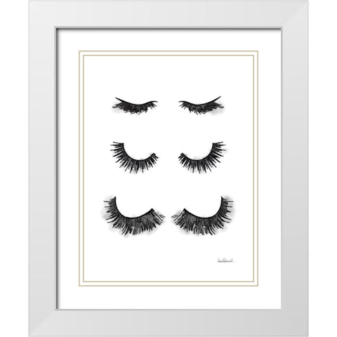 Makeup Lashes White Modern Wood Framed Art Print with Double Matting by Greenwood, Amanda