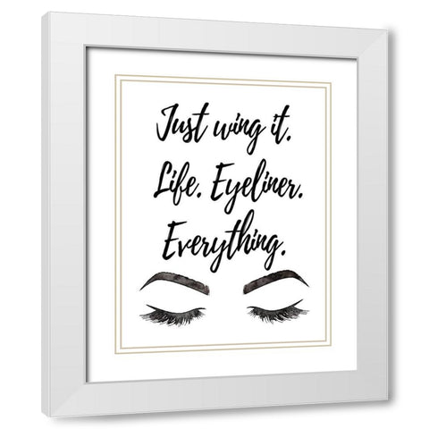 Just Wing It White Modern Wood Framed Art Print with Double Matting by Greenwood, Amanda
