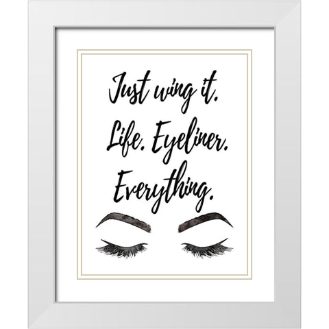Just Wing It White Modern Wood Framed Art Print with Double Matting by Greenwood, Amanda