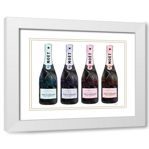Champange 4 Soft Rainbow White Modern Wood Framed Art Print with Double Matting by Greenwood, Amanda