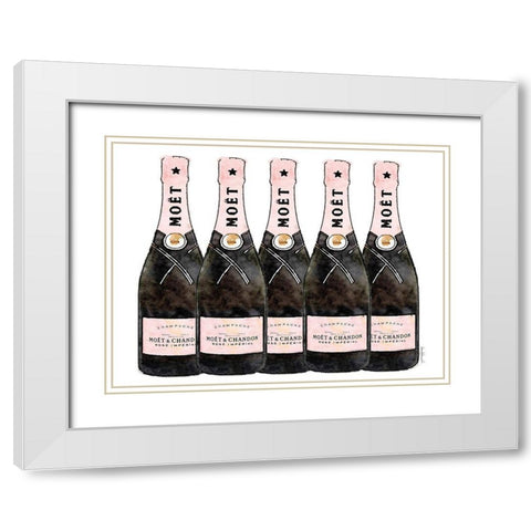 Champange 5 Pink White Modern Wood Framed Art Print with Double Matting by Greenwood, Amanda